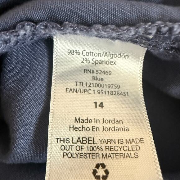 Time and Tru Womens Sz 14 High Rise Casual Cargo Blue Capri Pants Hiking Travel - Picture 4 of 14